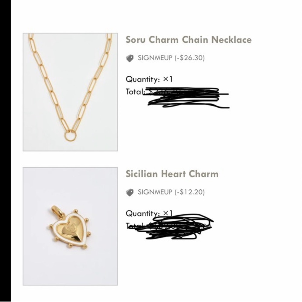 Soru Charm Chain Necklace with Sicilian Heart Charm Gold $576 MSRP - Picture 3 of 6